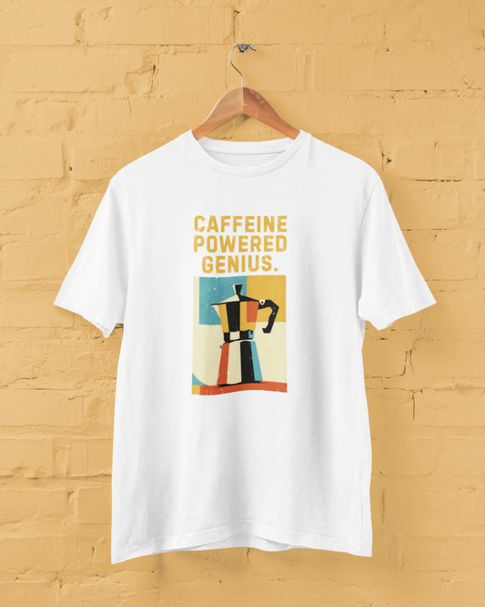 Caffeine Powered Genius T-shirt for Men PrismGasm