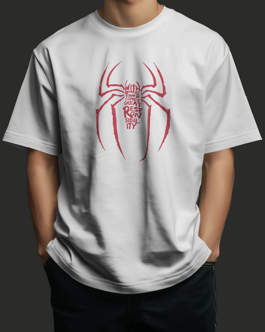 Spiderman - Great Power Great Responsibilty | Oversized T-shirt PrismGasm