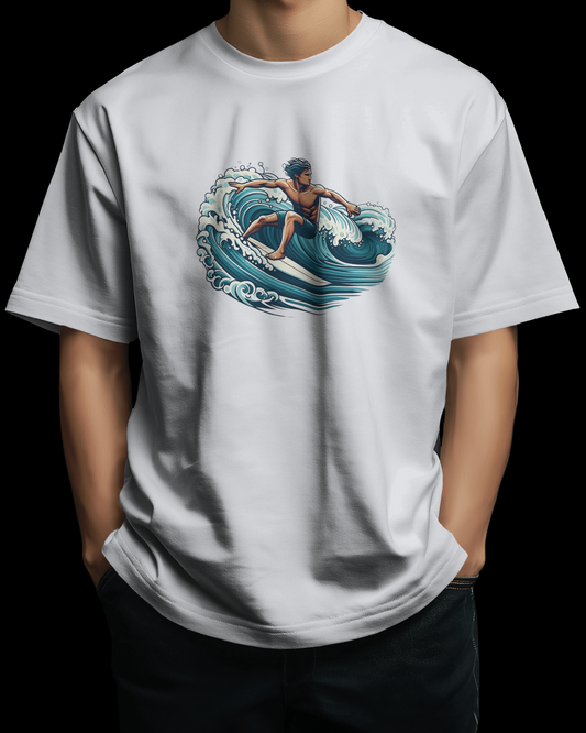 Blue Wave Surf | Oversized T-shirt PrismGasm