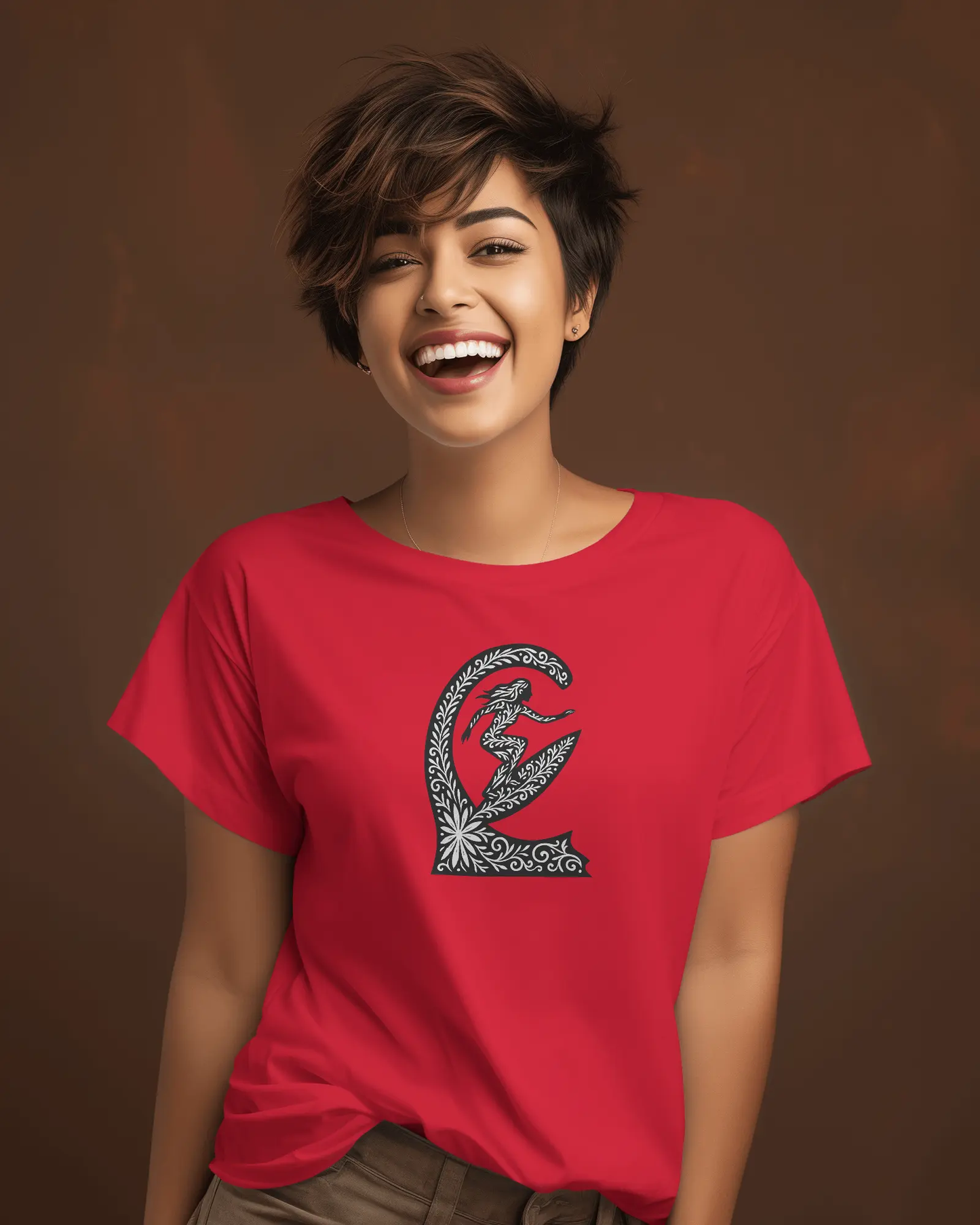 Artsy Female Surfer T-shirt for Women PrismGasm