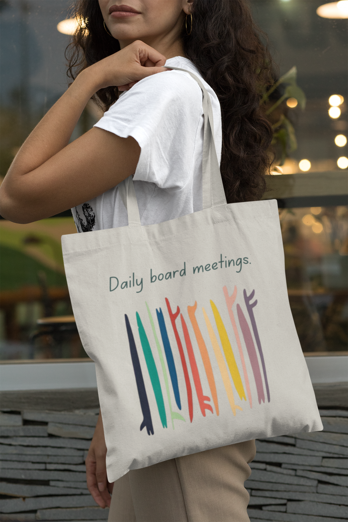 Daily Board Meetings | Tote Bag with Zipper