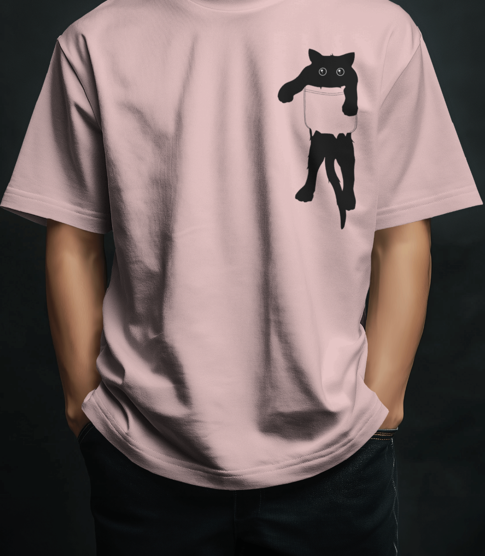 Pocket Kitten | Unisex Oversized T-Shirt
