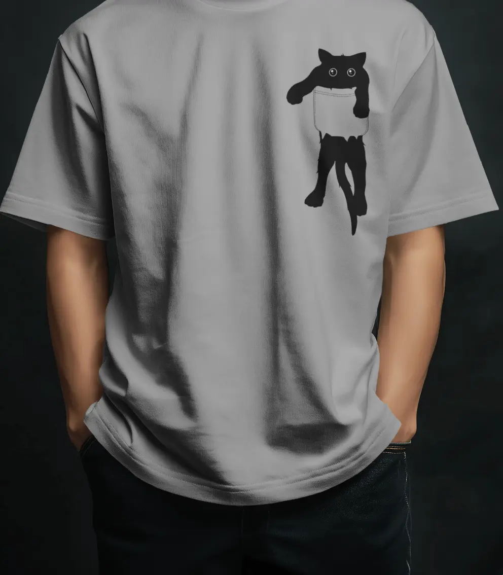 Pocket Kitten | Unisex Oversized T-Shirt - PrismGasm