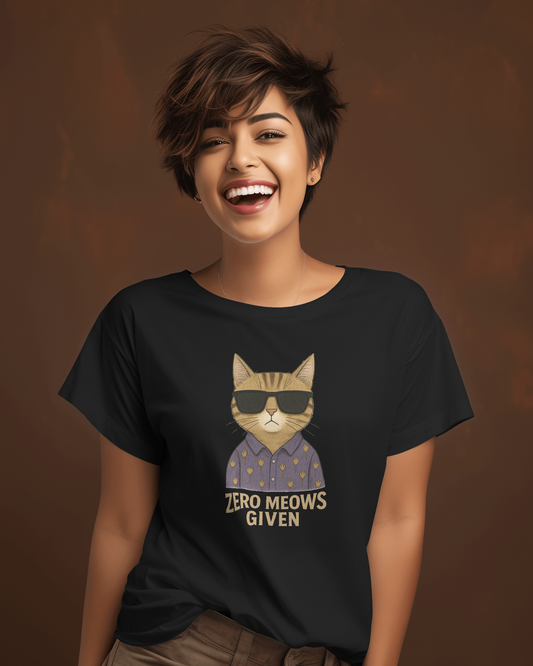Zero Meows Given T-shirt for Women