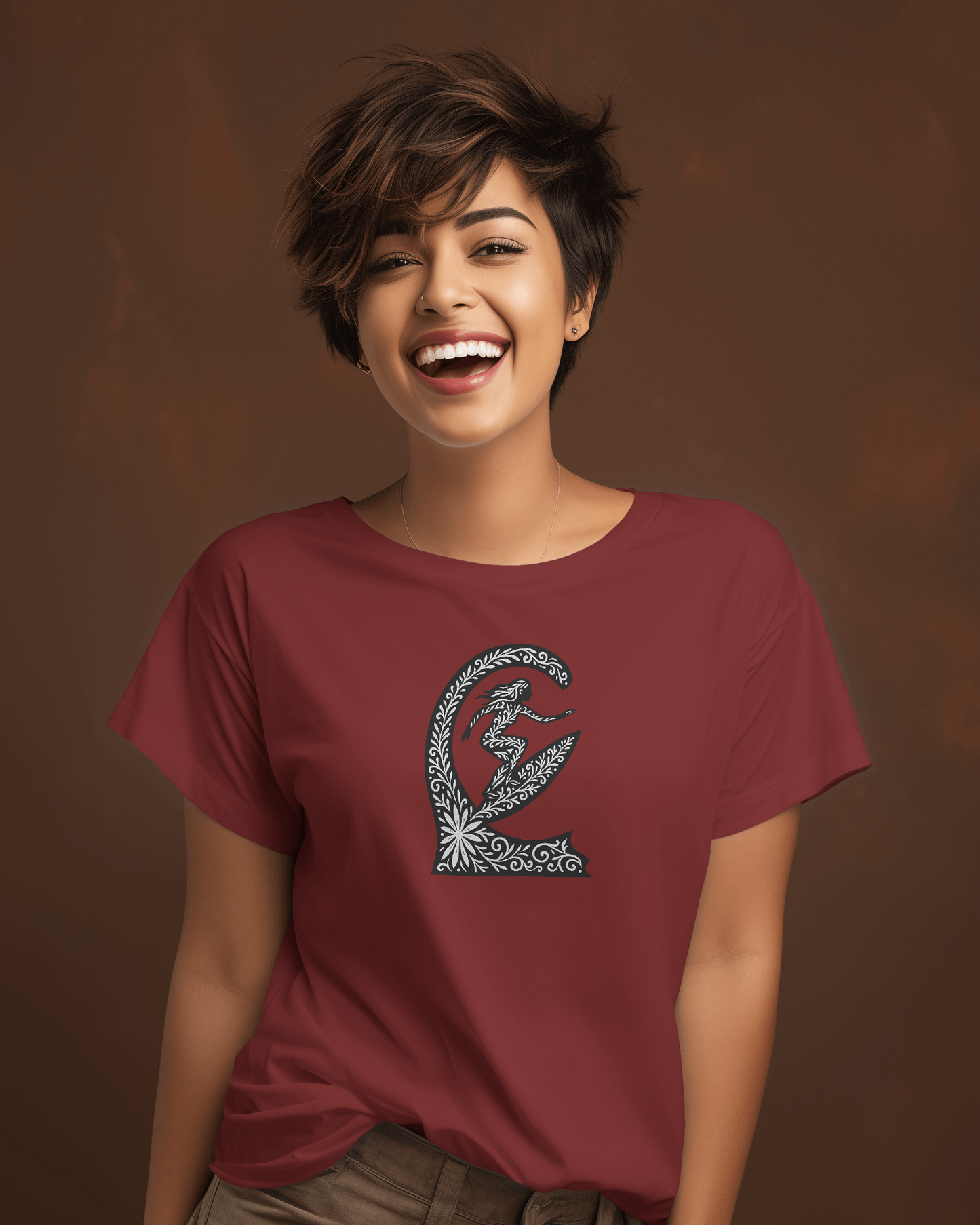 Artsy Female Surfer T-shirt for Women