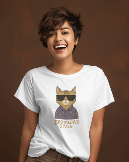 Zero Meows Given T-shirt for Women