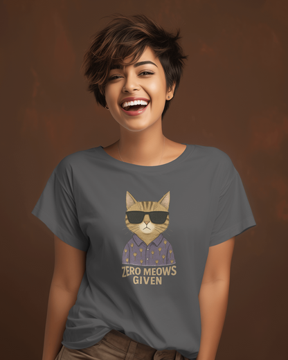 Zero Meows Given T-shirt for Women