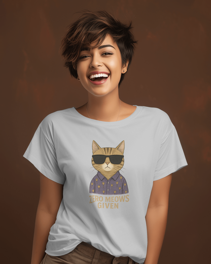 Zero Meows Given T-shirt for Women