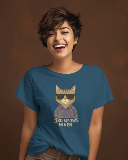 Zero Meows Given T-shirt for Women