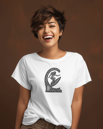 Artsy Female Surfer T-shirt for Women