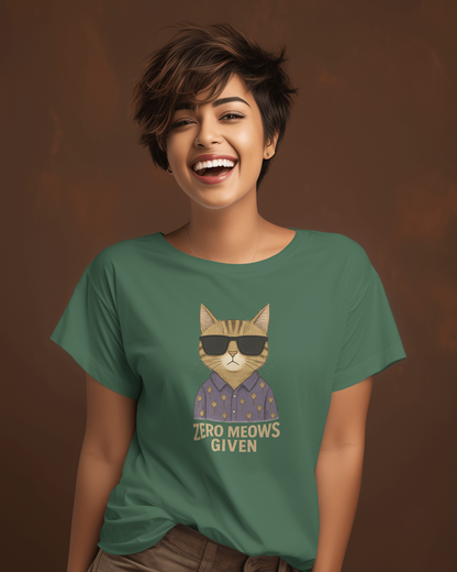 Zero Meows Given T-shirt for Women