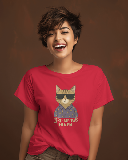 Zero Meows Given T-shirt for Women