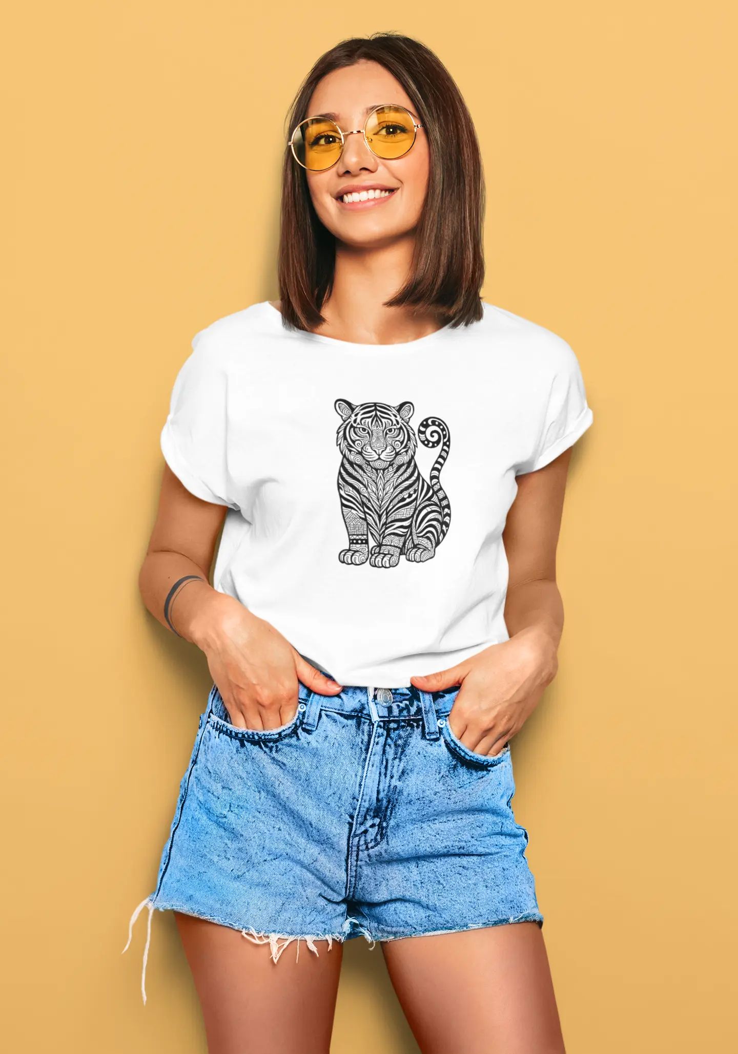 Tiger Motif | T-shirt for Women Printrove