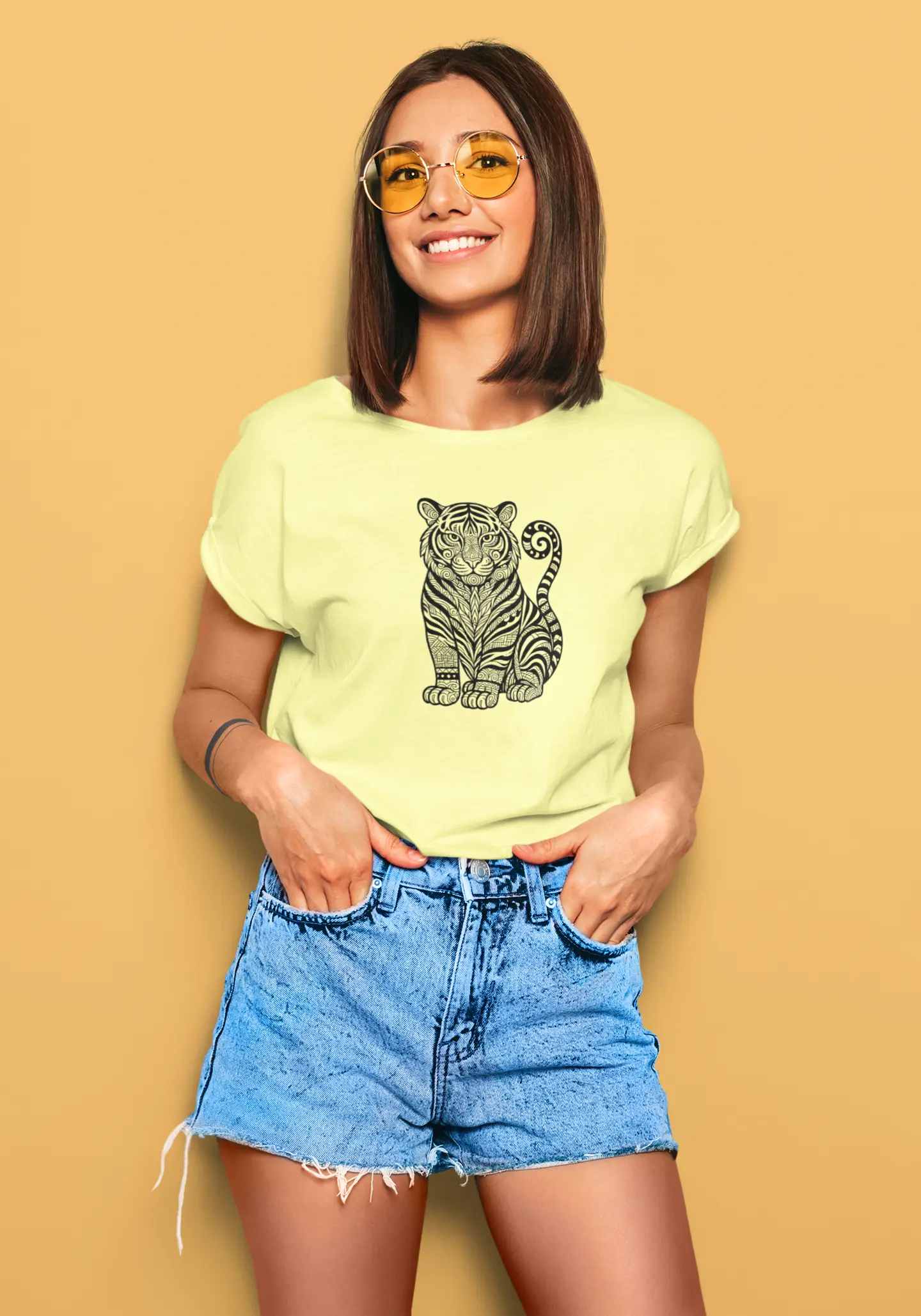 Tiger Motif | T-shirt for Women Printrove