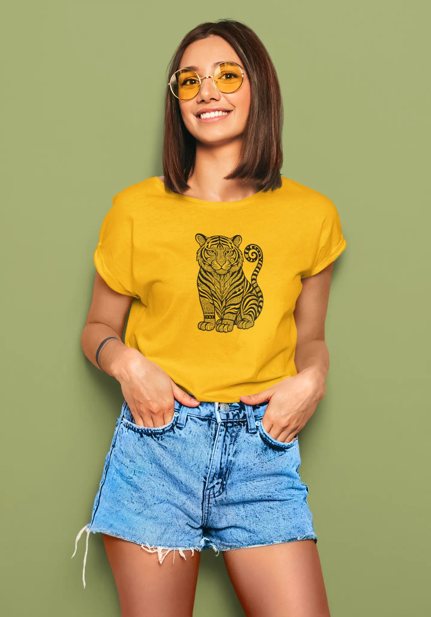 Tiger Motif | T-shirt for Women Printrove