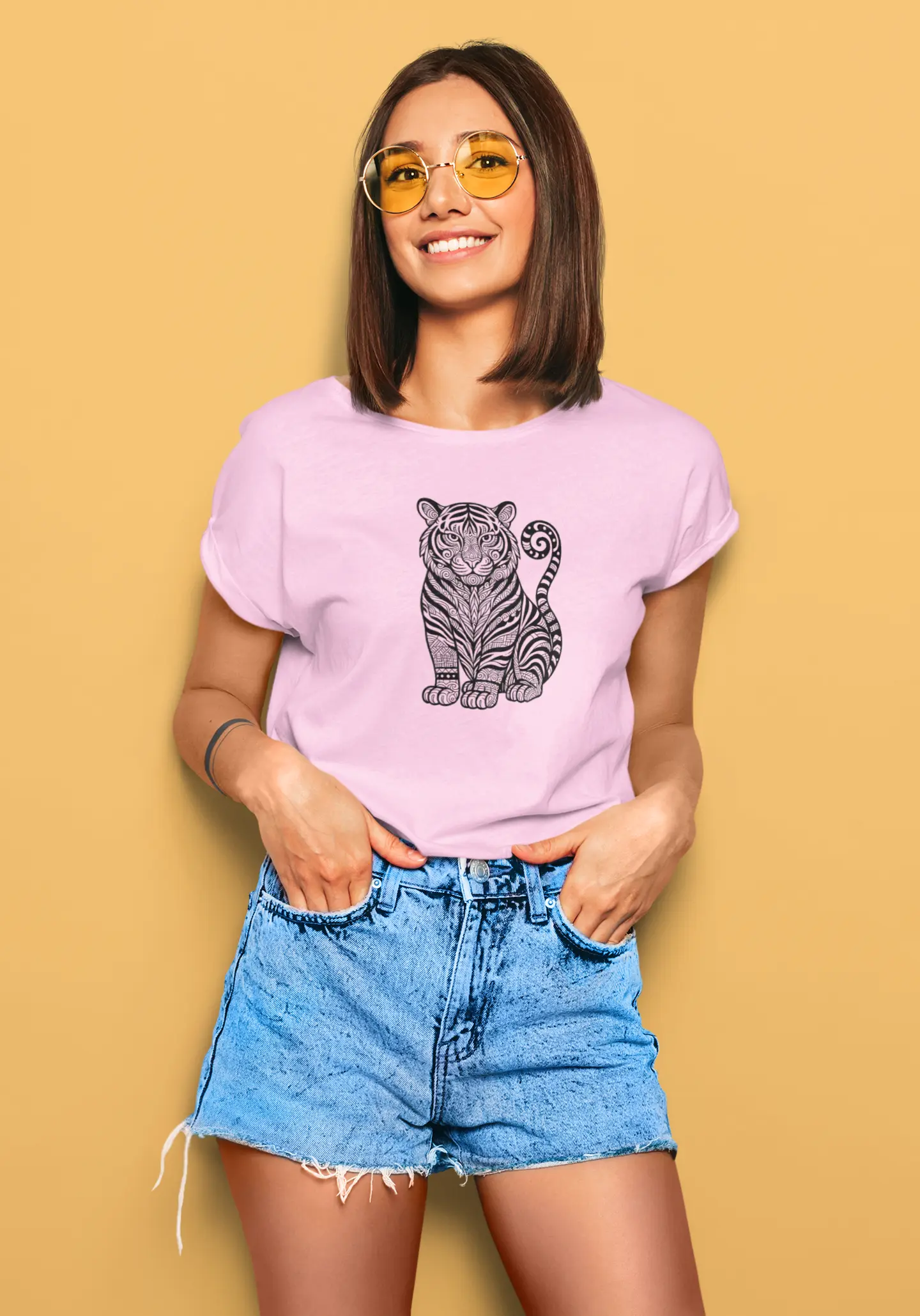Tiger Motif | T-shirt for Women Printrove