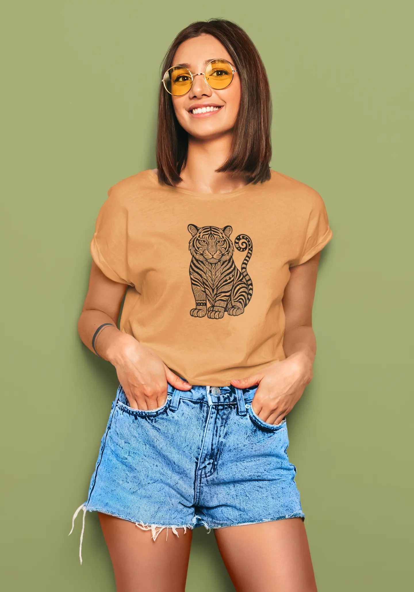 Tiger Motif | T-shirt for Women Printrove