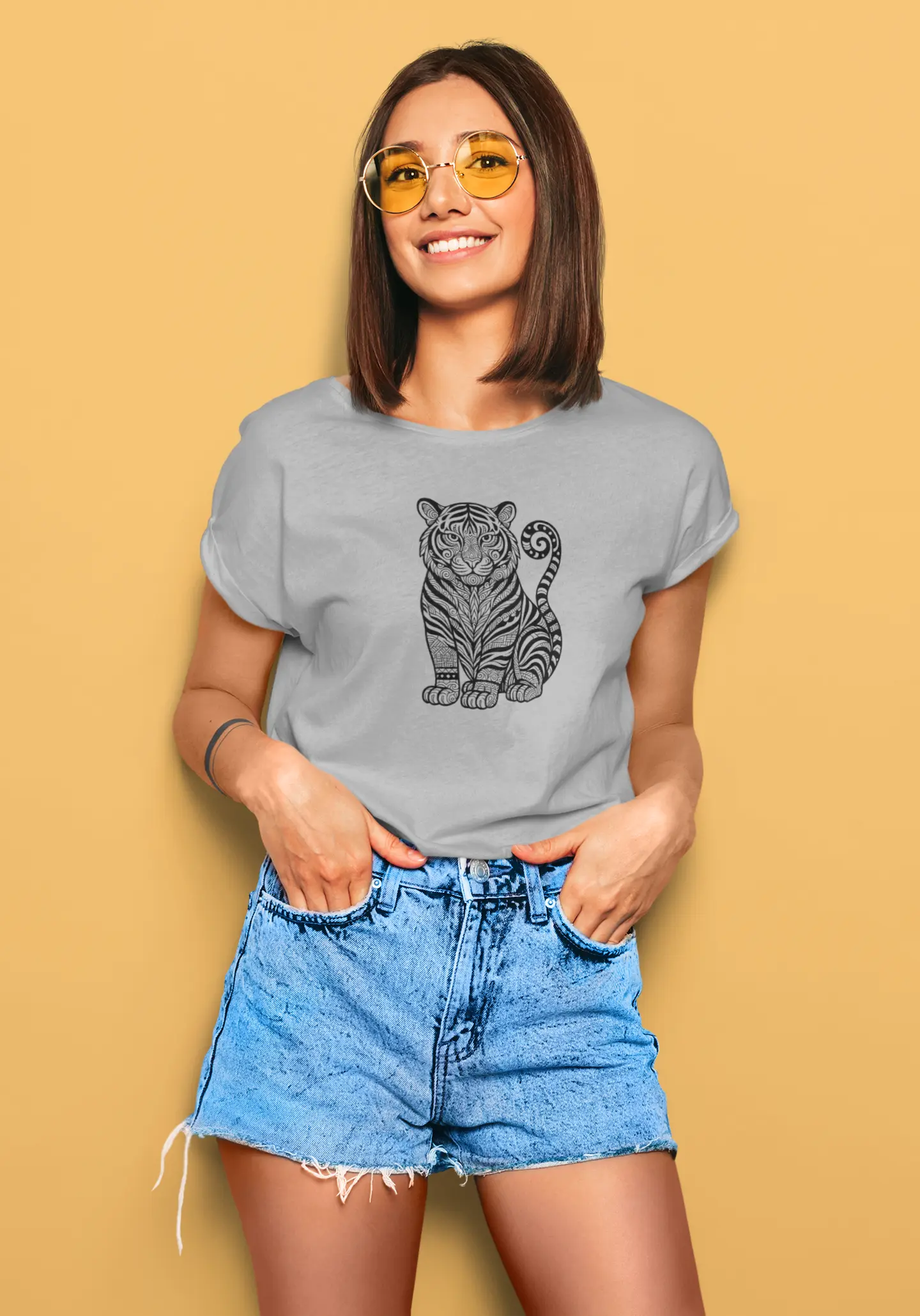 Tiger Motif | T-shirt for Women Printrove