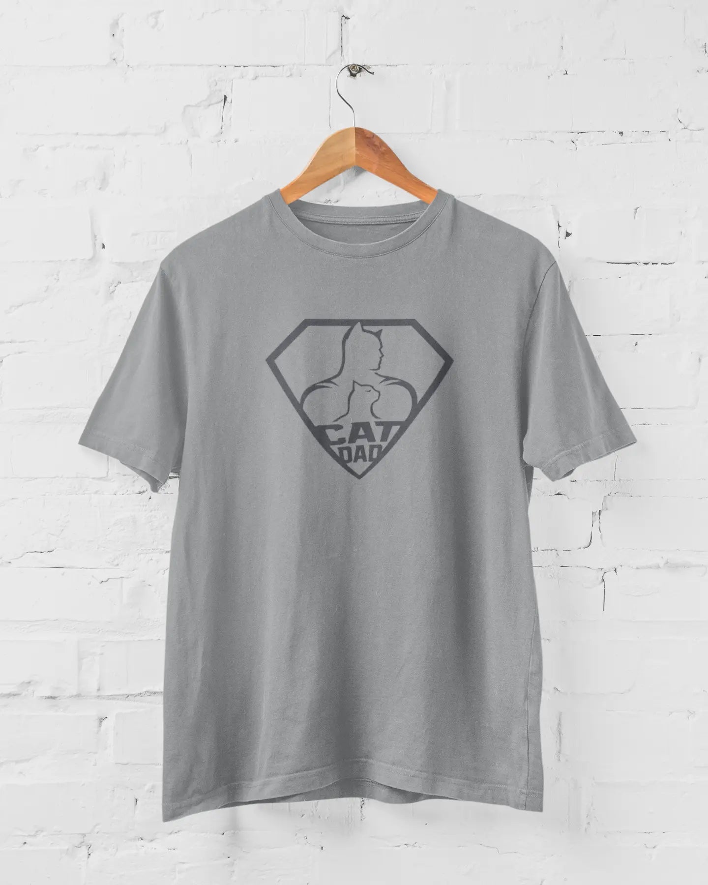 Cat Dad Classic | T-shirt for Men PrismGasm  T-Shirt 899.00 PrismGasm Grey Melange / 7XL