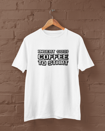 Insert Coffee to Start | Retro Video Game Nostalgia | T-shirt for Men