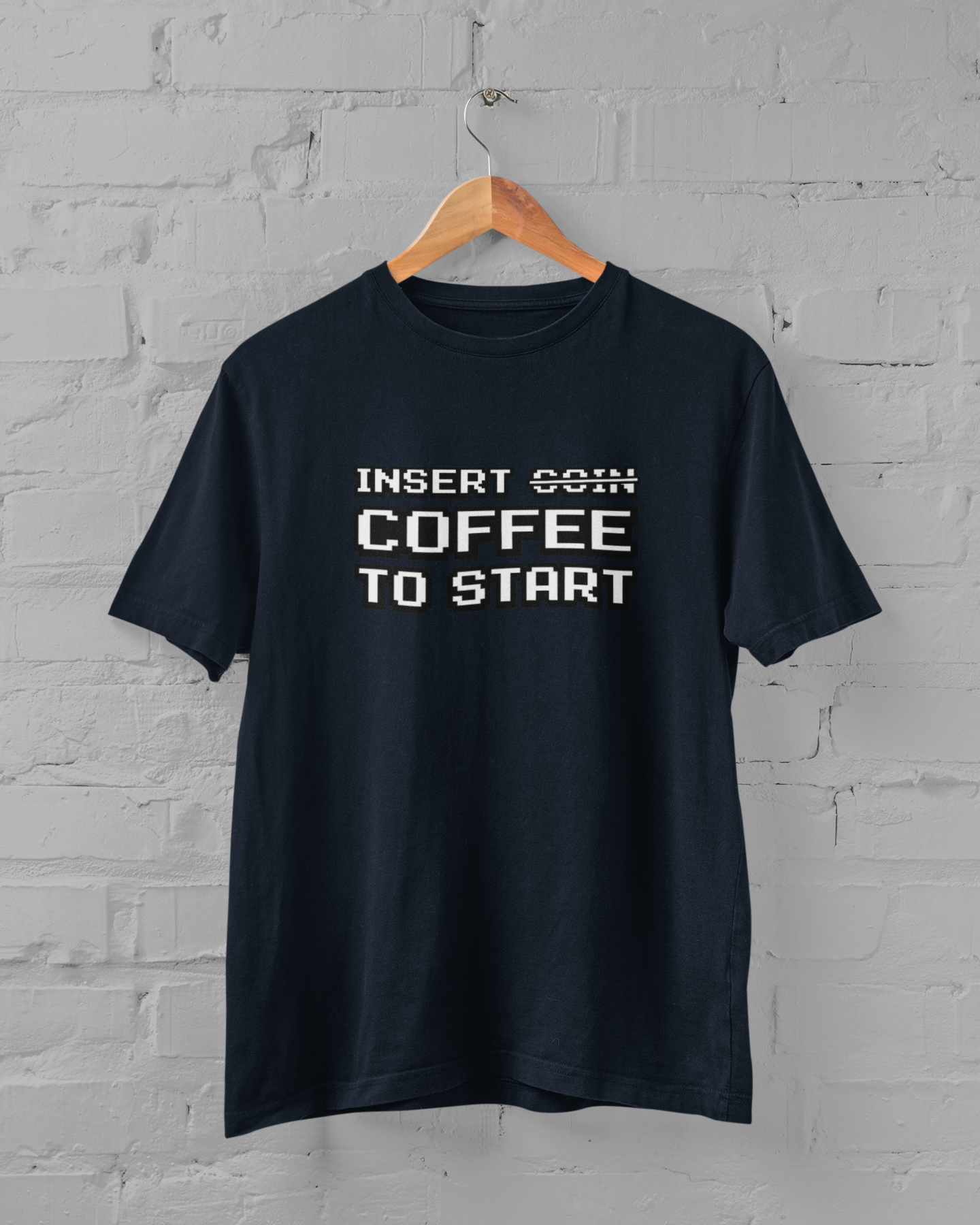 Insert Coffee to Start | Retro Video Game Nostalgia | T-shirt for Men
