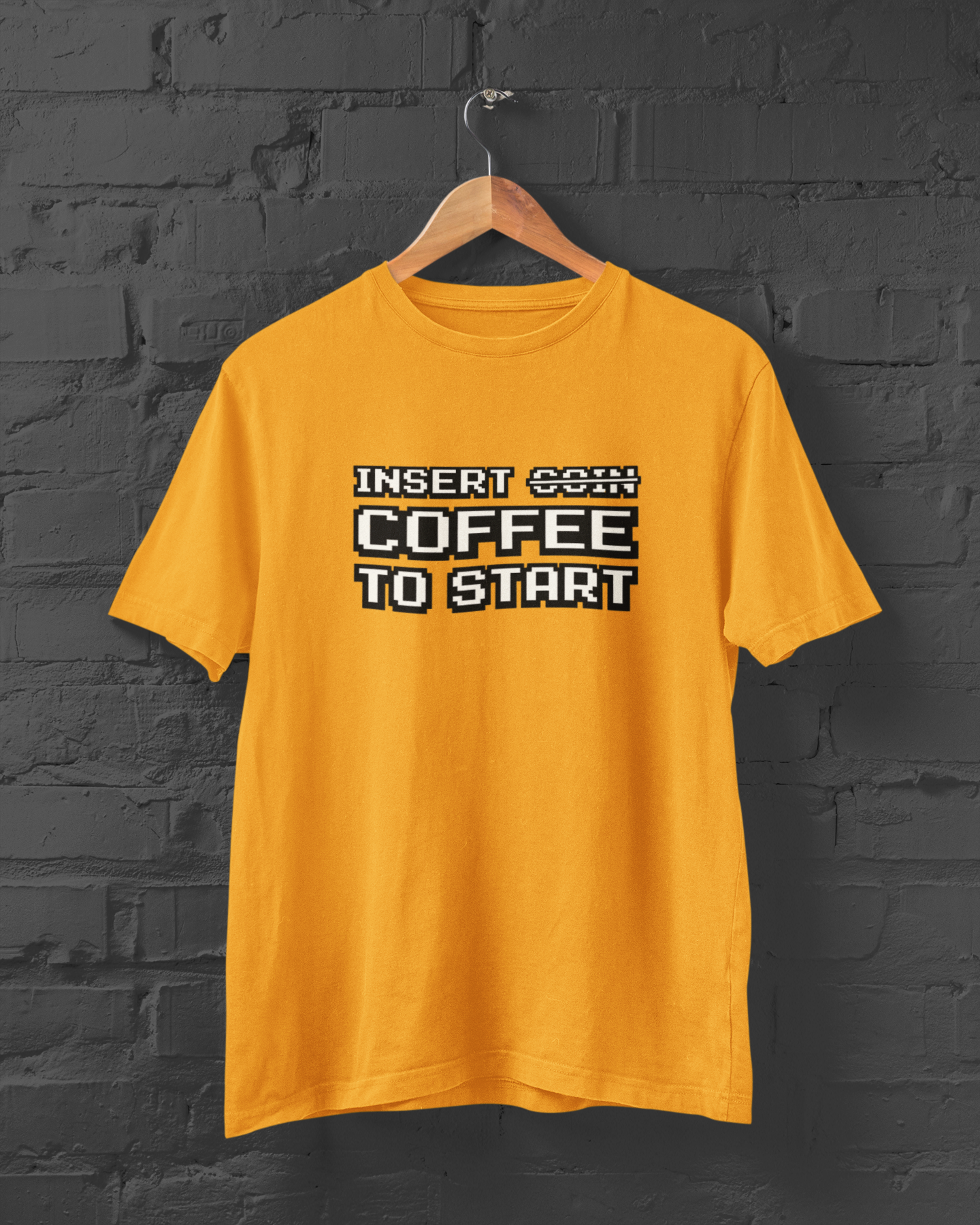 Insert Coffee to Start | Retro Video Game Nostalgia | T-shirt for Men