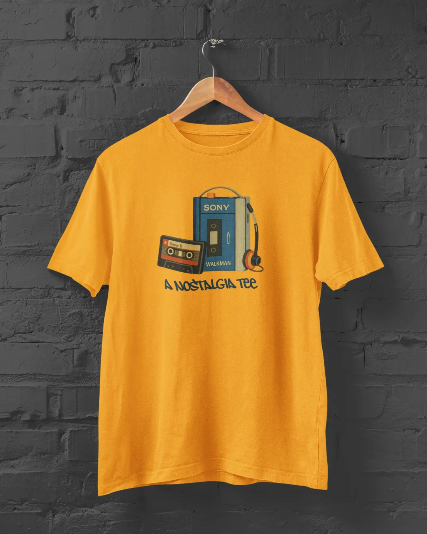 Walkman Nostalgia | T-shirt for Men PrismGasm  T-Shirt 899.00 PrismGasm Golden Yellow / XS