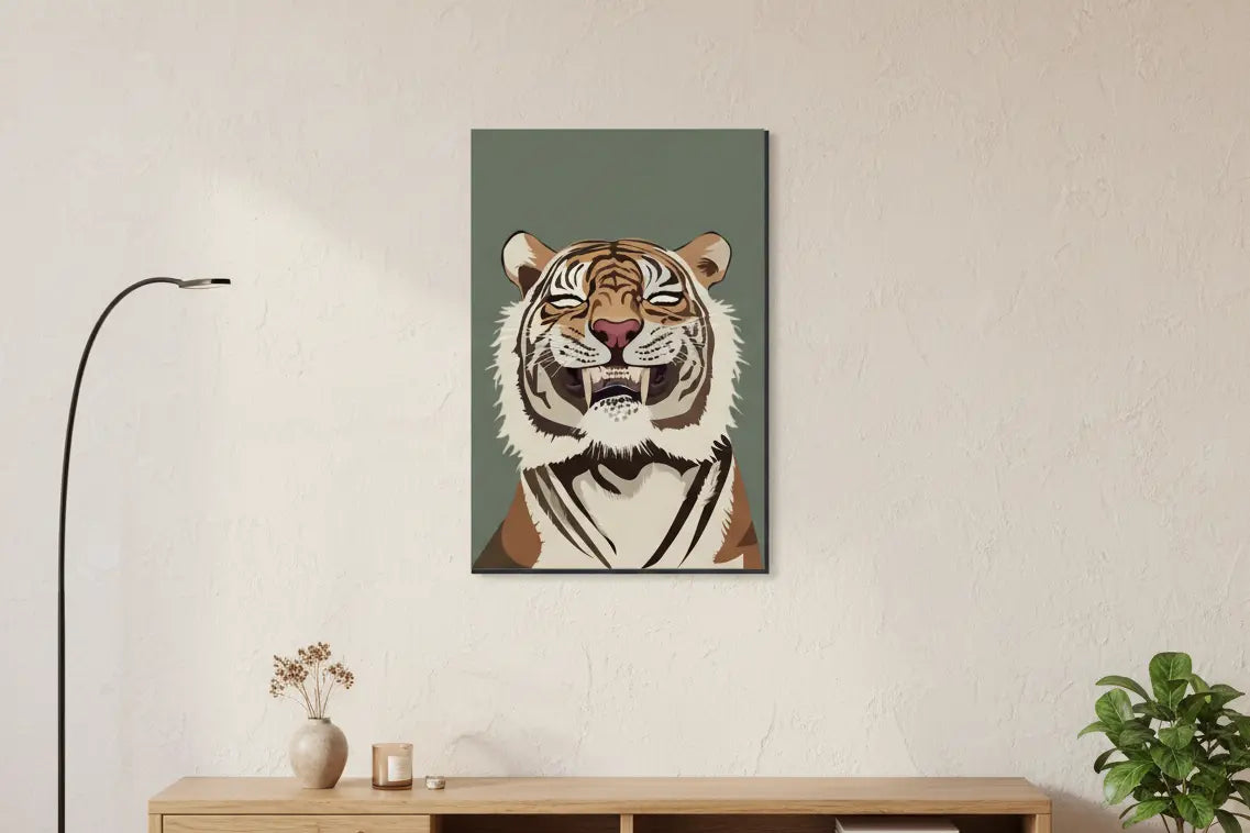 Smiling Tiger Canvas Mockup