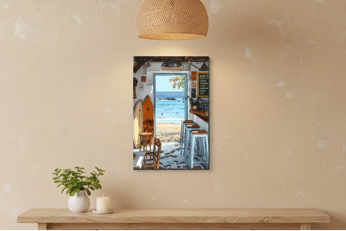 Surf Cafe Canvas Mockup