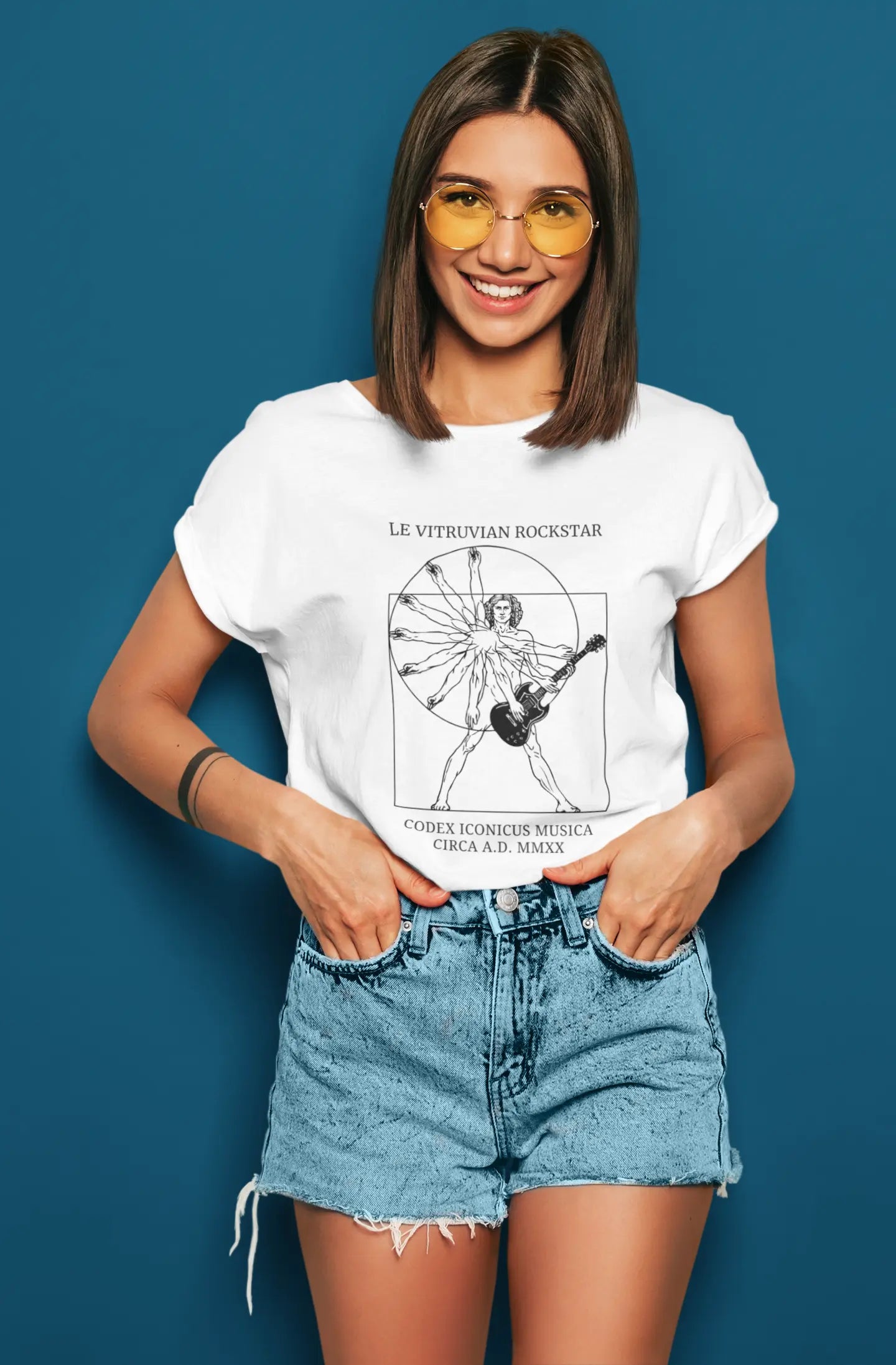 Le Vitruvian Rockstar | T-shirt for Women Printrove