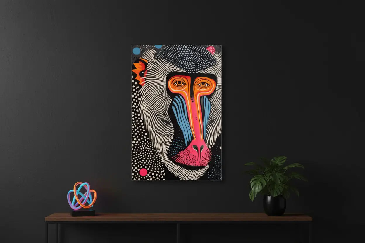 Tropical Baboon Canvas Mockup