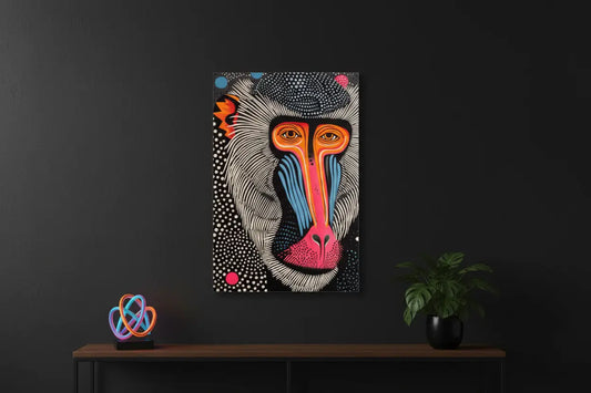 Tropical Baboon Canvas Mockup