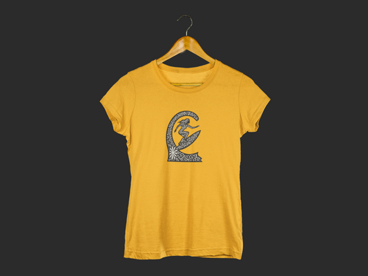 Artsy Female Surfer T-shirt for Women