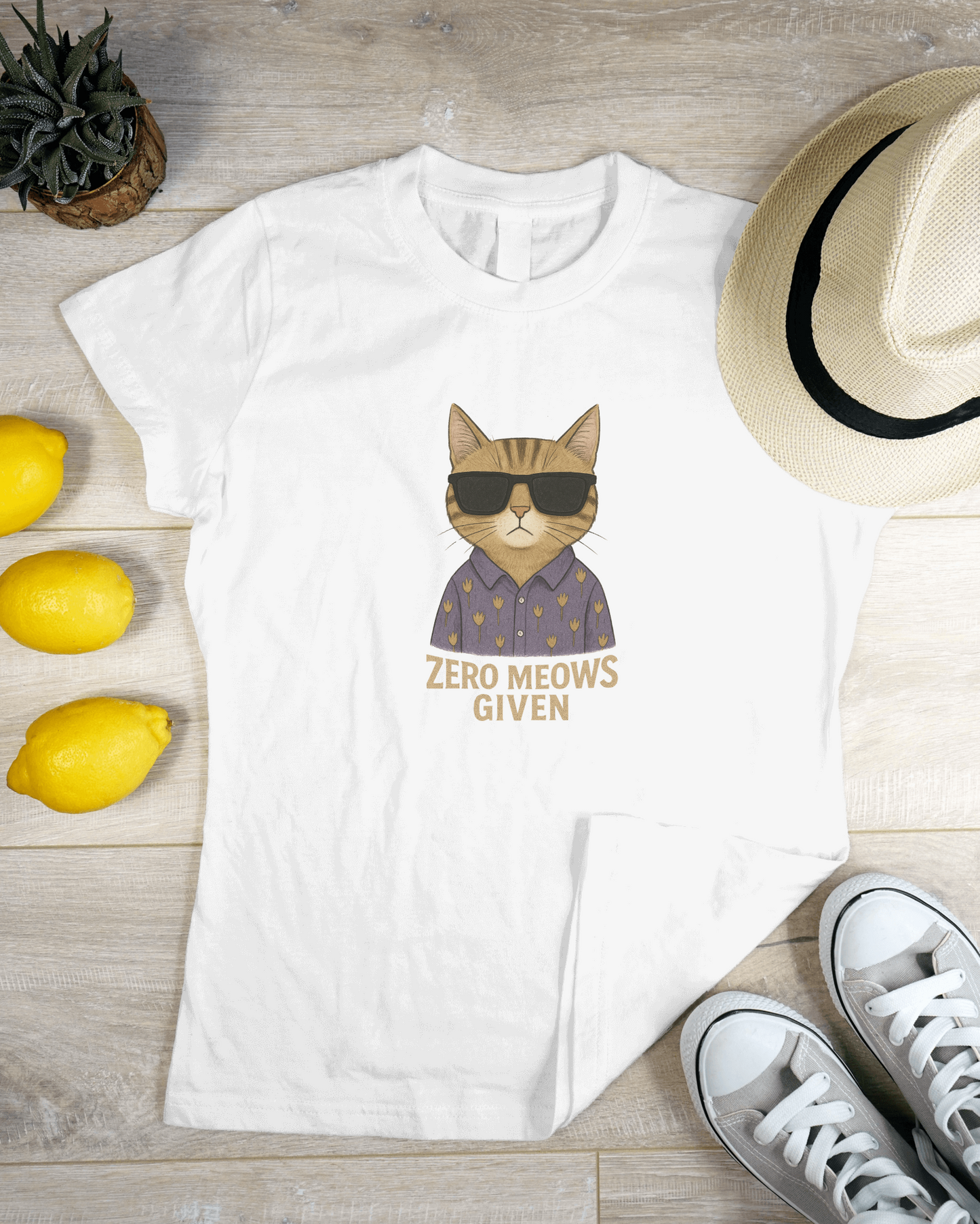 Zero Meows Given T-shirt for Women